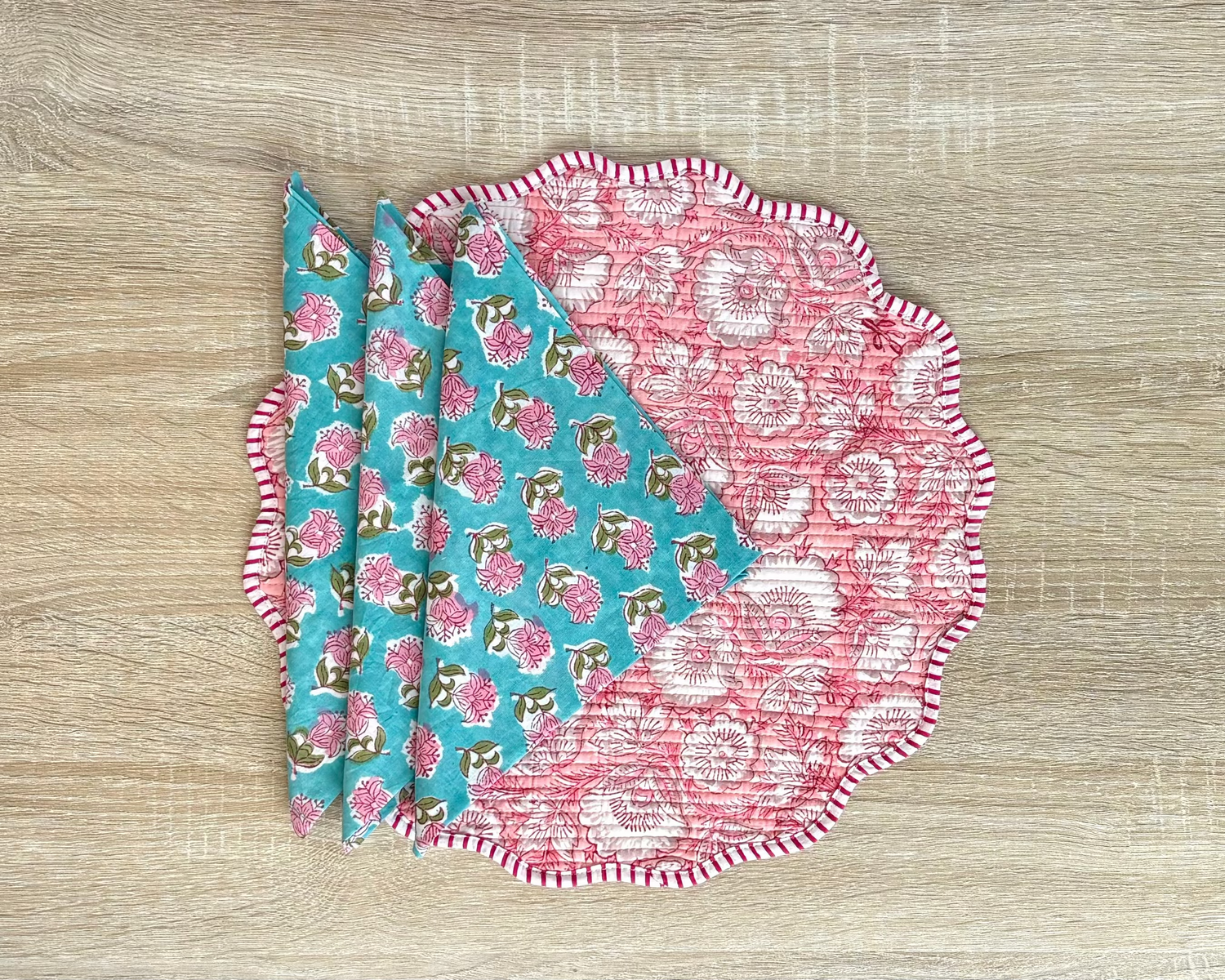 Hand-block Printed Table Mats & Napkins