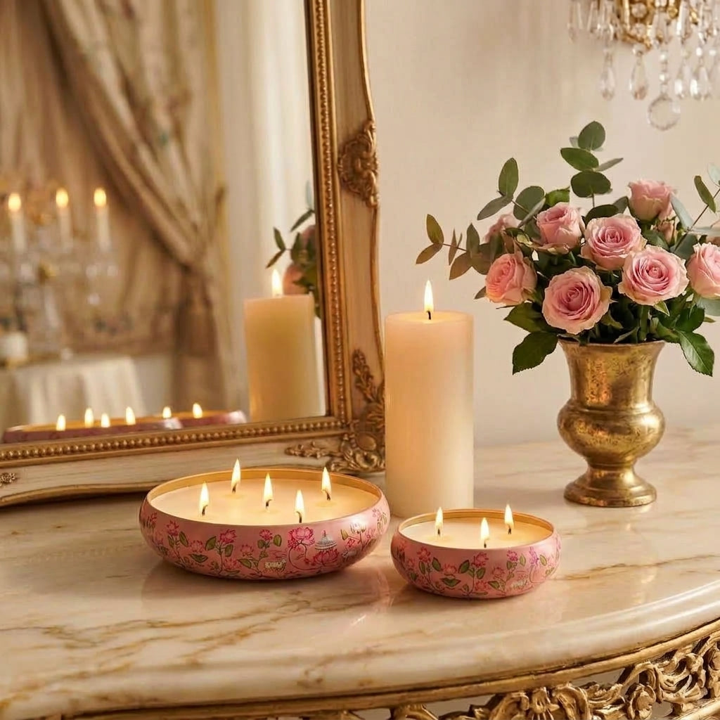 Lotus Lily - Luxe Soy Candle in Handcrafted Metal Urli Bowl
