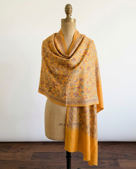 Heritage Nalki - Fine Cashmere Wool Shawl with Intricate Silk Embroidery