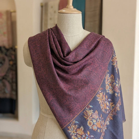 Ambi Motif - Soft Shawl with Intricate Floral Motifs in Jacquard Weave