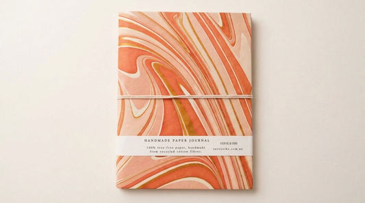 Amber Aura - Marbled Cover, Handmade Journal & Notebook