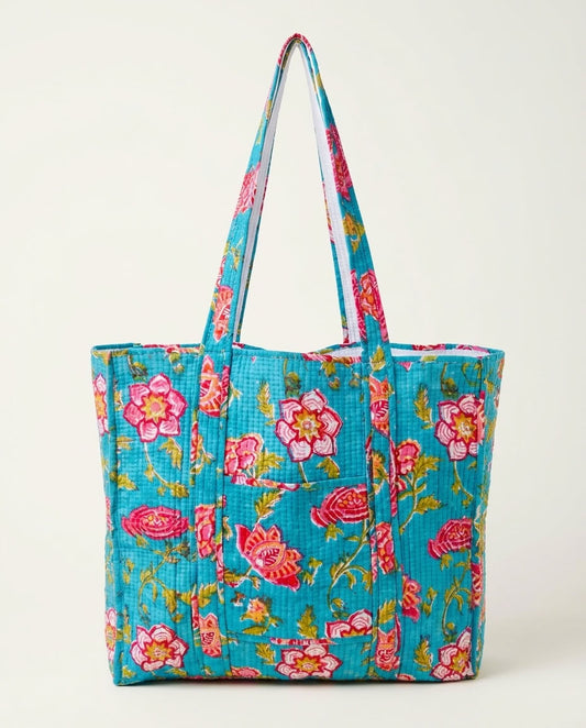 The Mélange - Hand-block Printed Quilted Cotton Tote