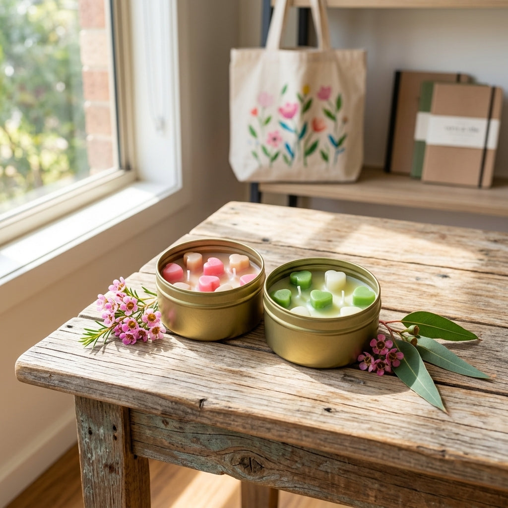 Melting Hearts - Scented Soy Tin Candle Gift Set of 2