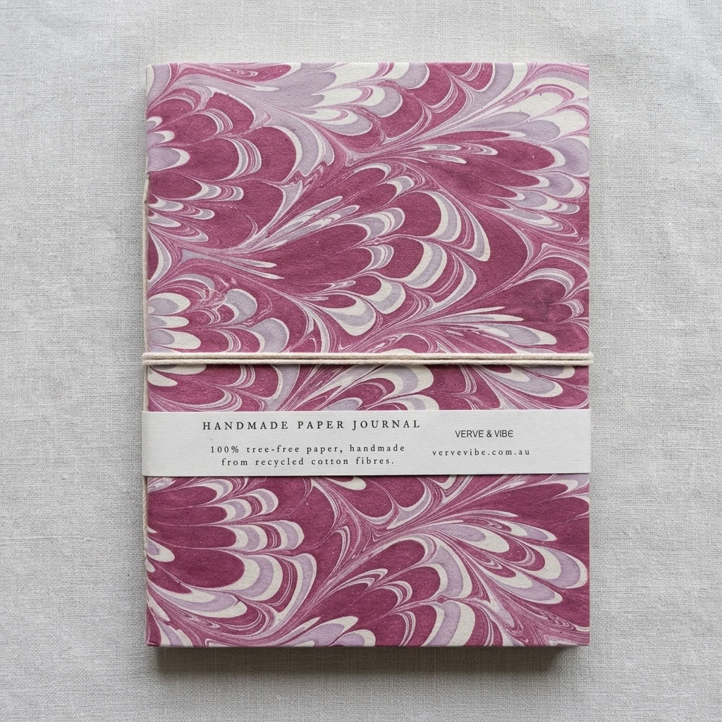 Dreamy Rosalie - Marbled Cover, Handmade Journal & Notebook