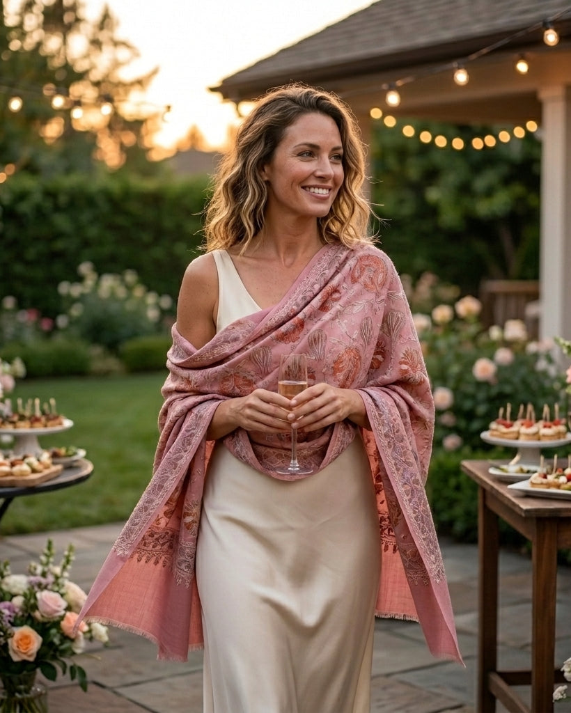 Heritage Nalki - Fine Cashmere Wool Shawl with Intricate Silk Embroidery