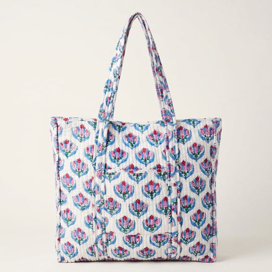 The Mélange - Hand-block Printed Quilted Cotton Tote