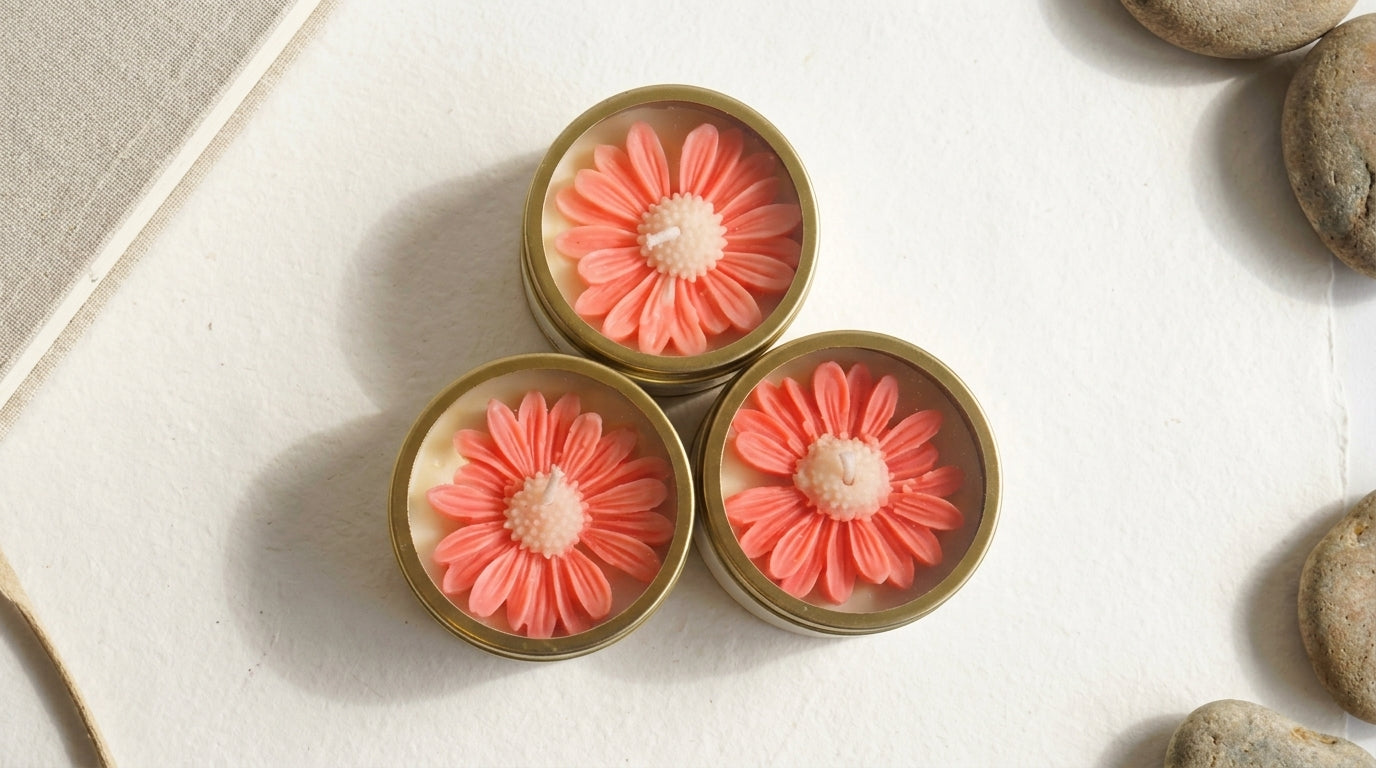 Daisy Blush - Scented Soy Tin Candle Gift Set of 2