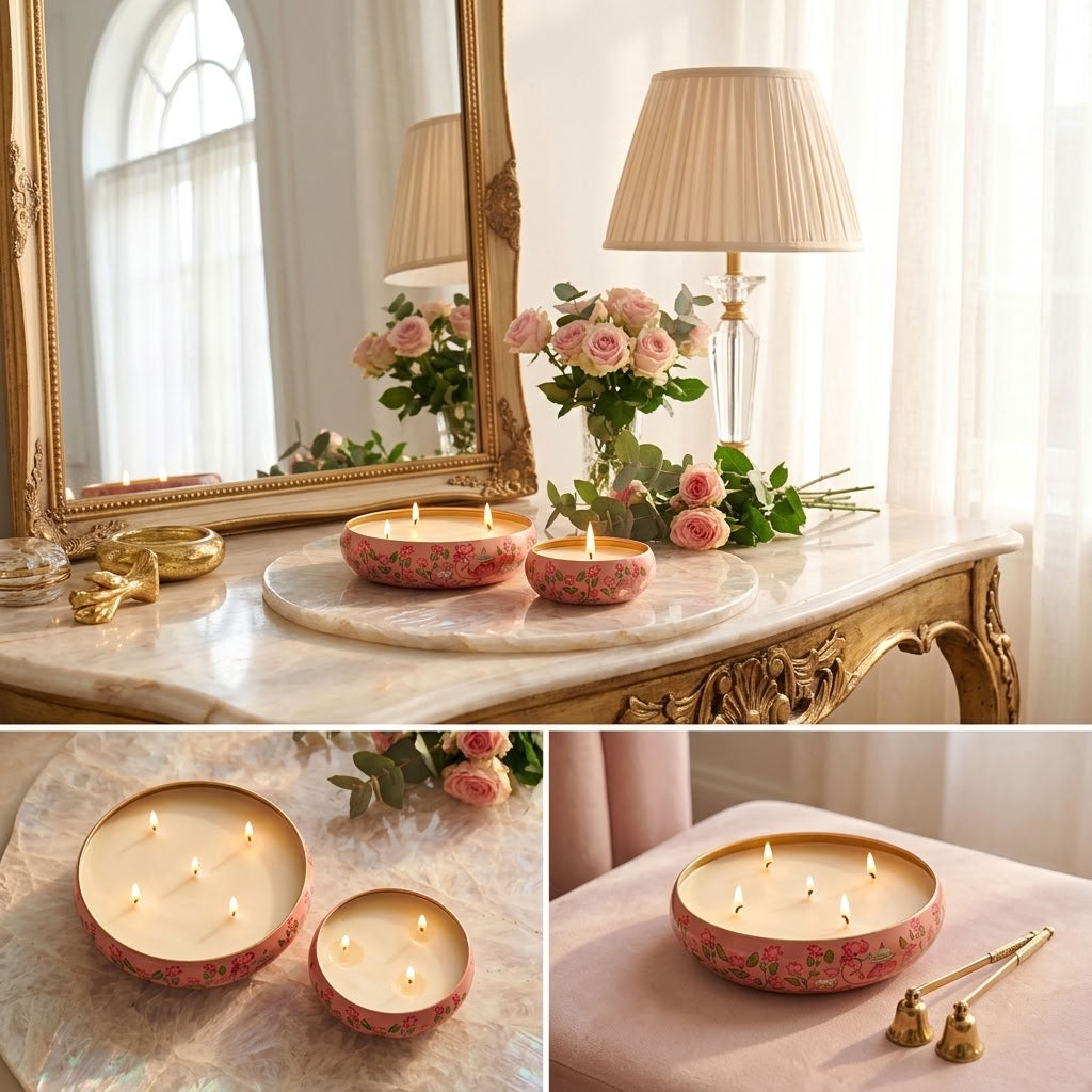 Lotus Lily - Luxe Soy Candle in Handcrafted Metal Urli Bowl