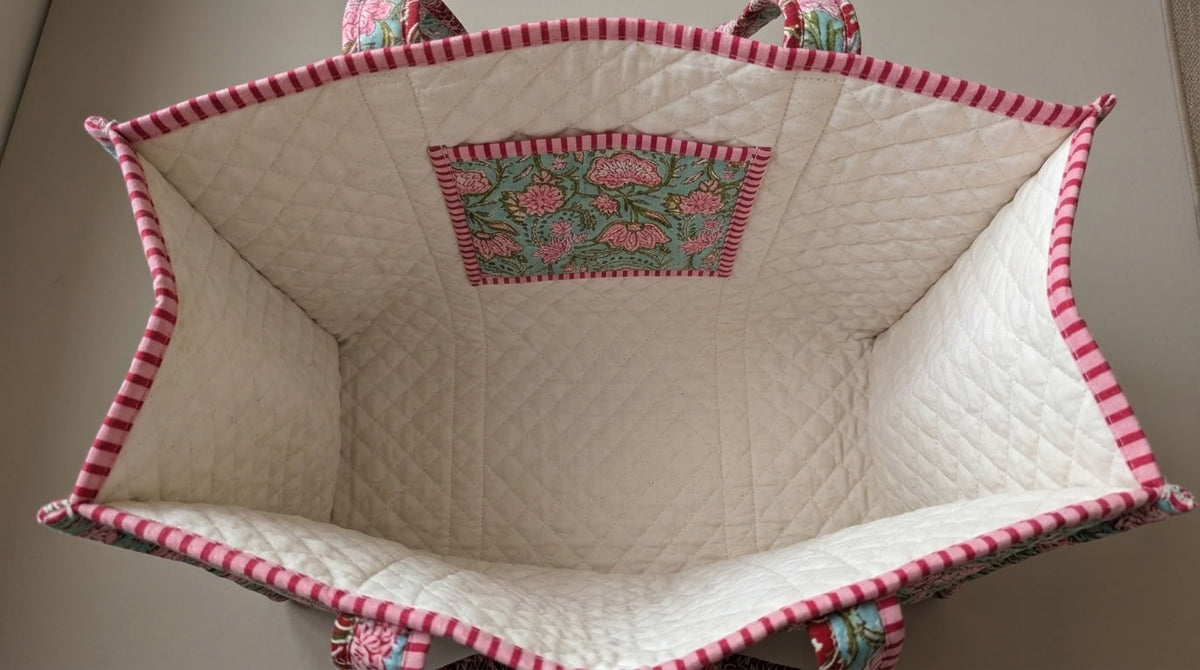 The Mélange - Hand-block Printed Quilted Cotton Tote