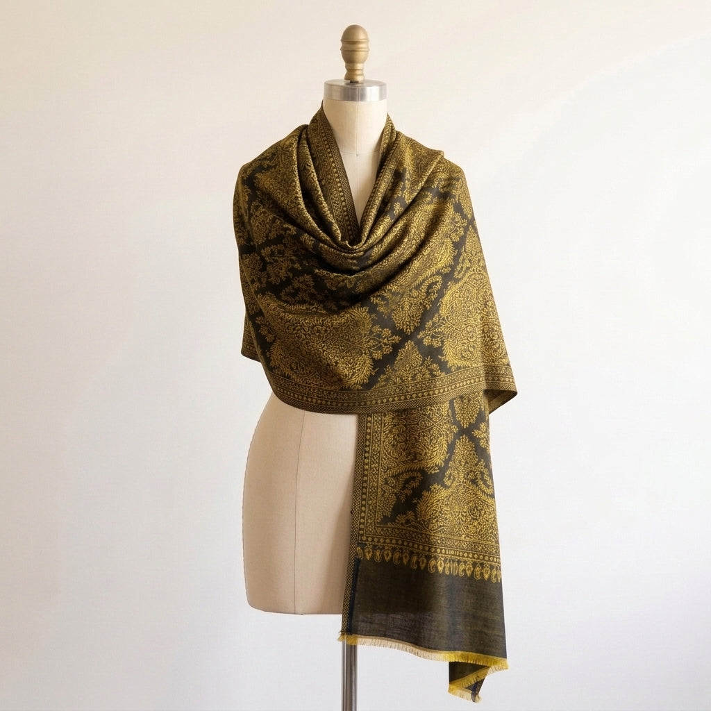 Elegant Naira - Reversible Shawl with Intricate Jacquard Kani Weave