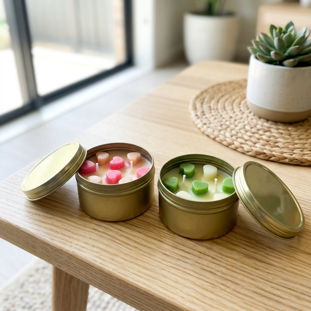 Melting Hearts - Scented Soy Tin Candle Gift Set of 2