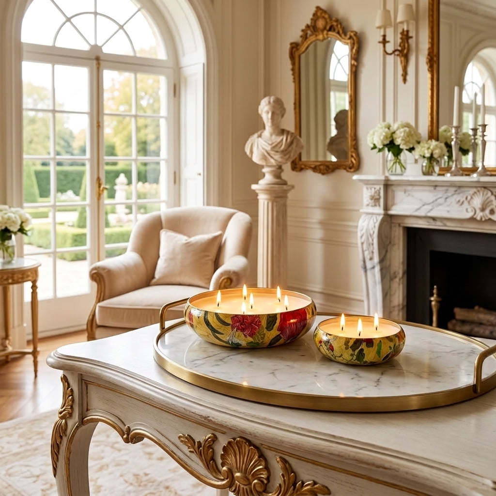 Marigold Muse - Luxe Soy Candle in Handcrafted Metal Urli Bowl