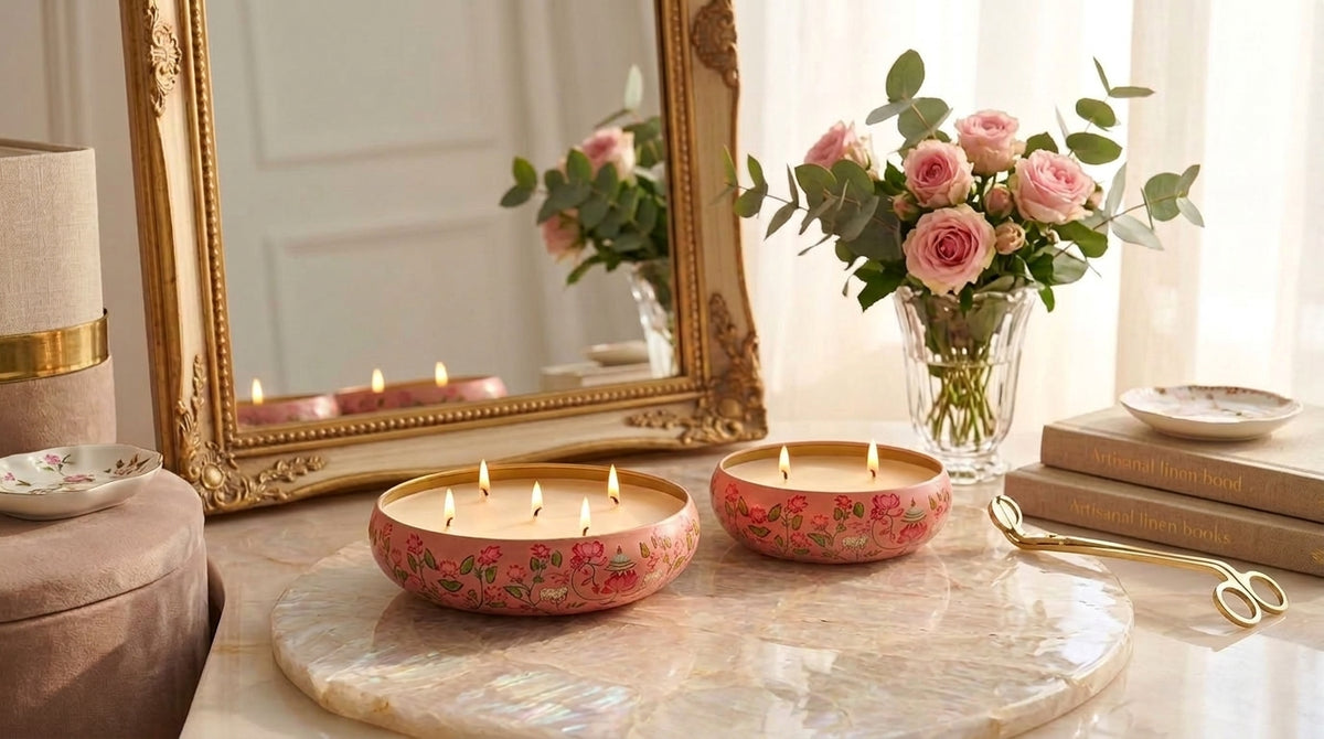 Lotus Lily - Luxe Soy Candle in Handcrafted Metal Urli Bowl