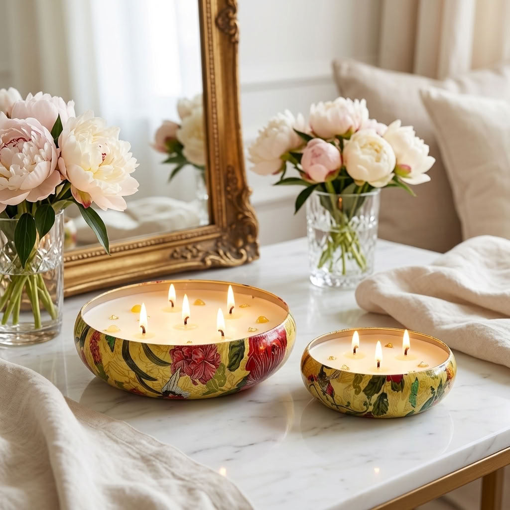 Marigold Muse - Luxe Soy Candle in Handcrafted Metal Urli Bowl