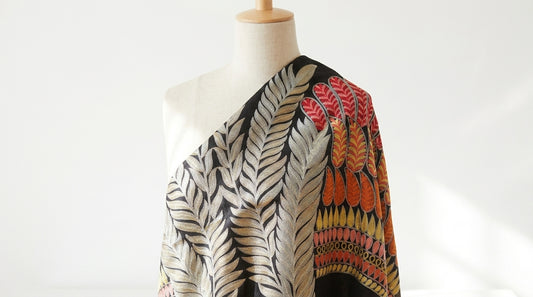 Eclectic Cashmira - Fine Cashmere Wool Shawl with Intricate Silk Embroidery