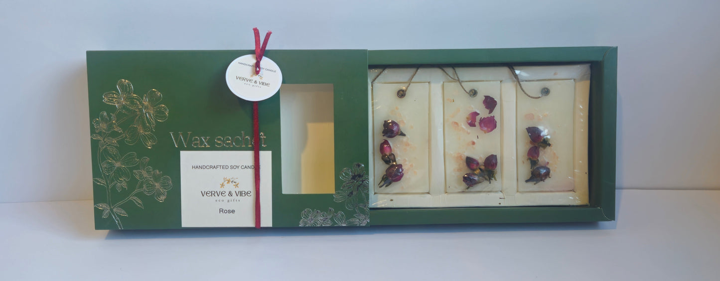 Velvety Rose - Pressed Flower Wax Sachet Gift Set