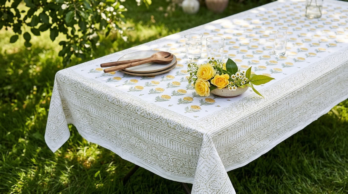 Table Tales - Hand Block Printed Cotton Table Cloth
