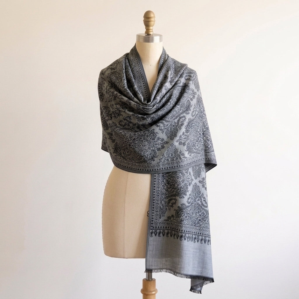 Elegant Naira - Reversible Shawl with Intricate Jacquard Kani Weave