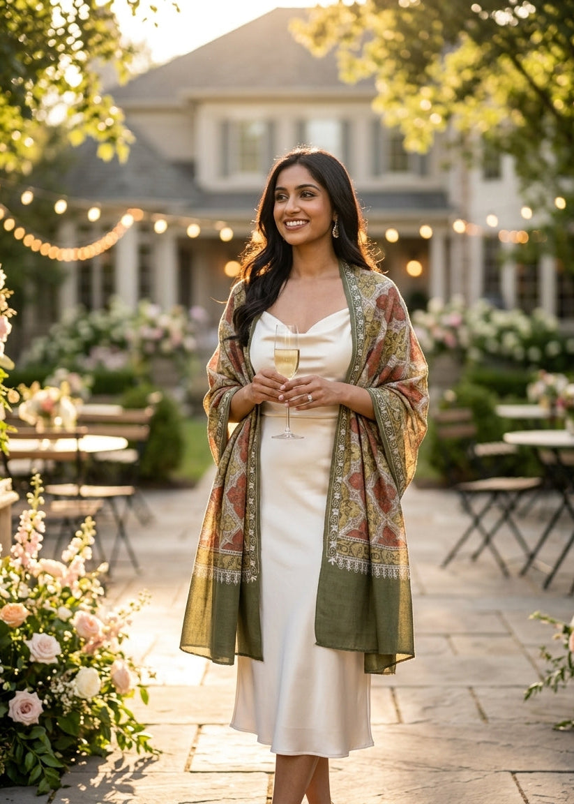 Heritage Nalki - Fine Cashmere Wool Shawl with Intricate Silk Embroidery