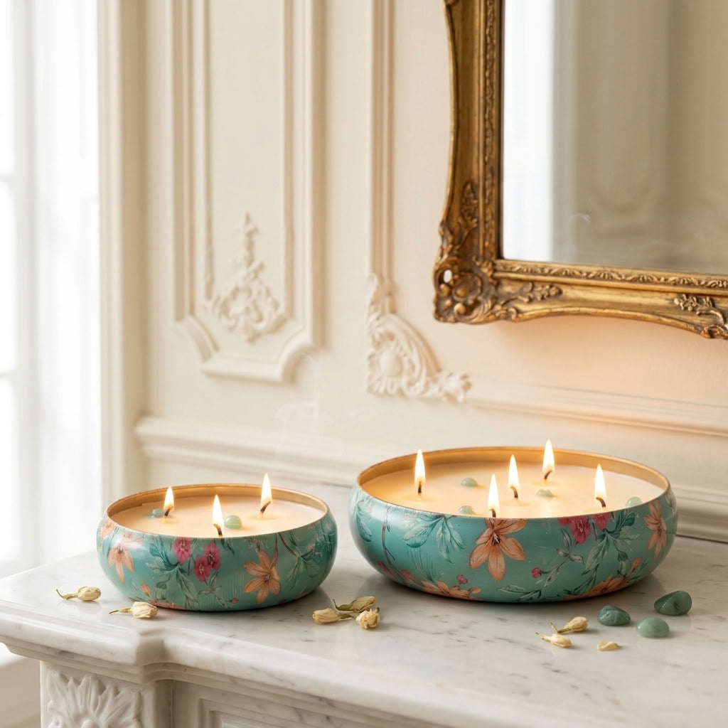 Tranquil Turquoise - Luxe Soy Candle in Handcrafted Metal Urli Bowl