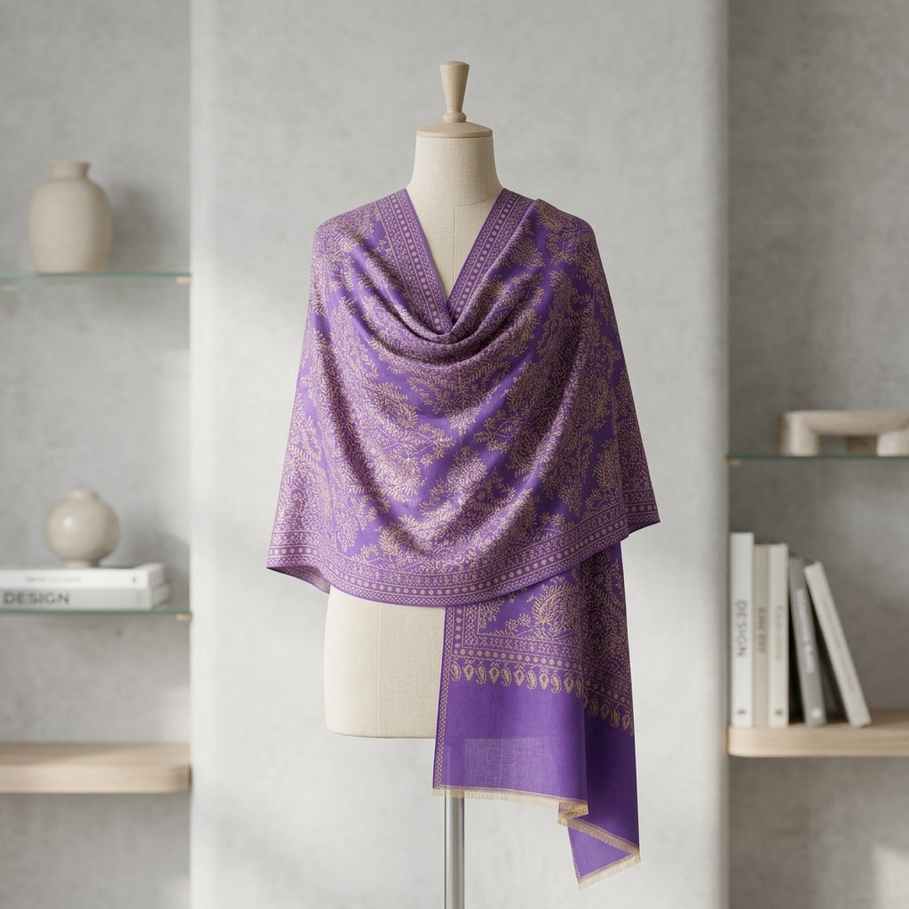 Elegant Naira - Reversible Shawl with Intricate Jacquard Kani Weave