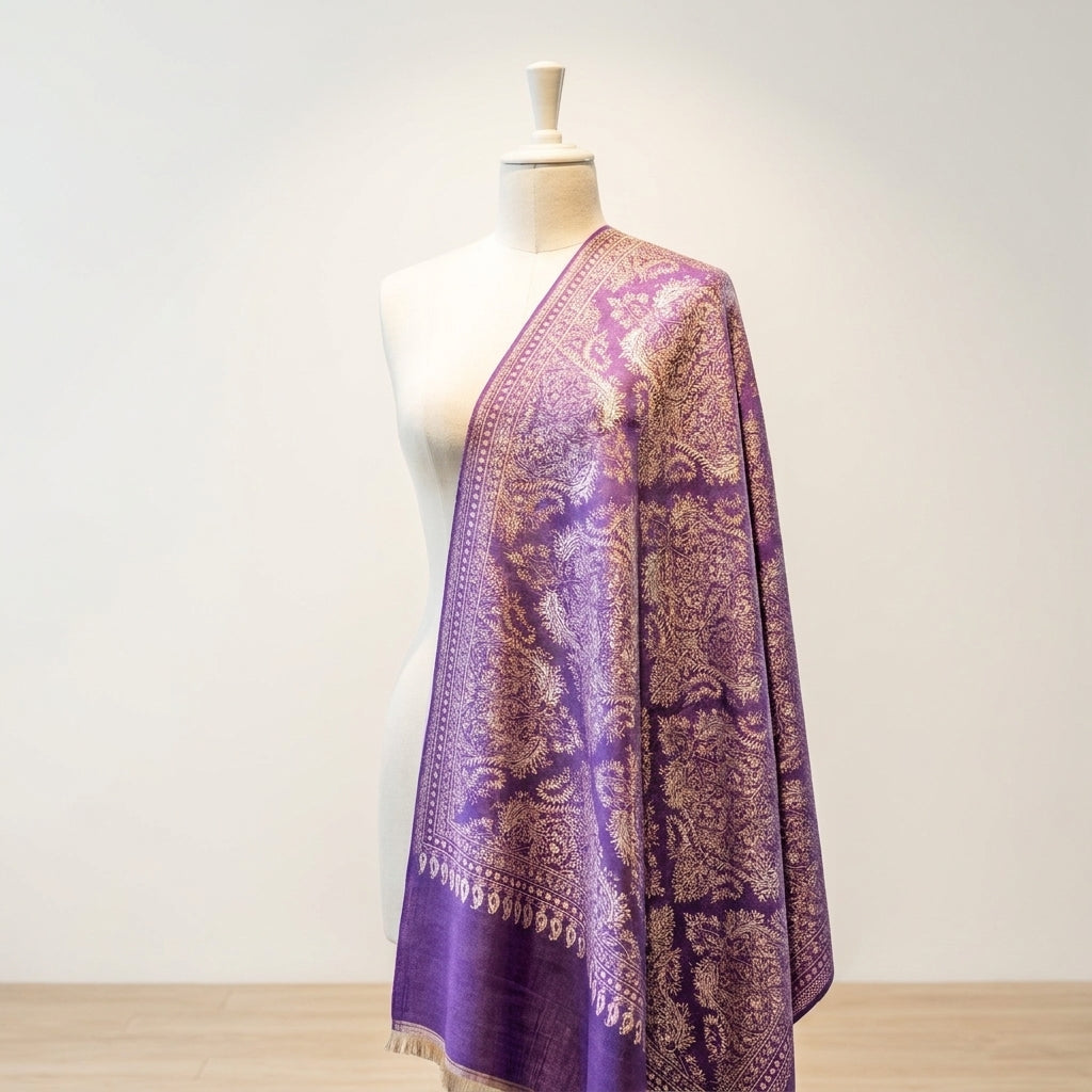 Elegant Naira - Reversible Shawl with Intricate Jacquard Kani Weave