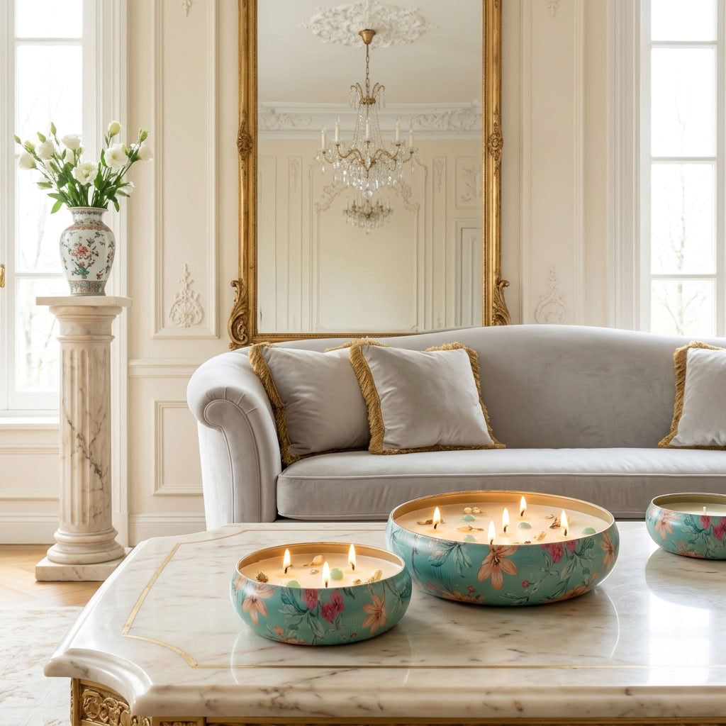 Tranquil Turquoise - Luxe Soy Candle in Handcrafted Metal Urli Bowl