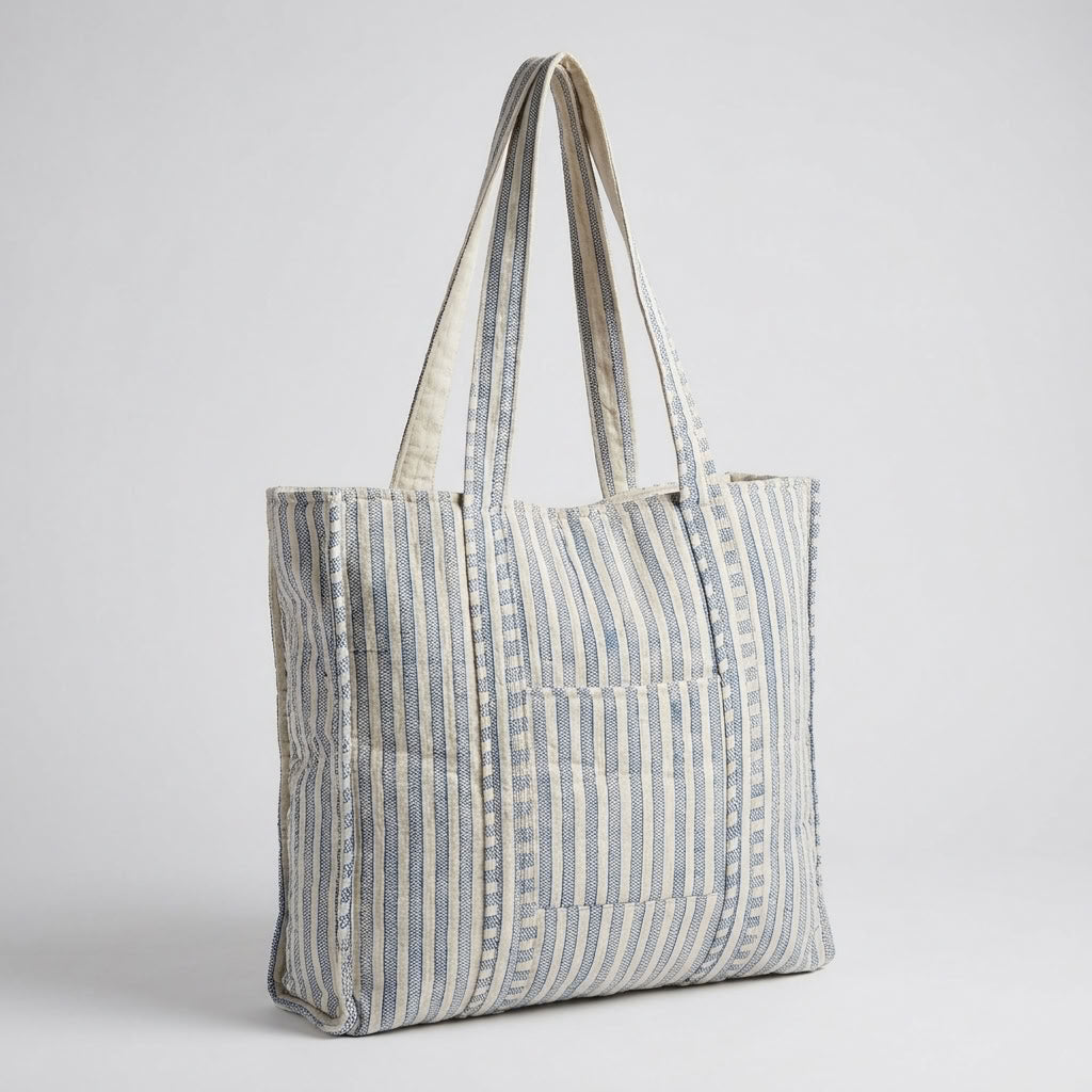 The Mélange - Hand-block Printed Quilted Cotton Tote
