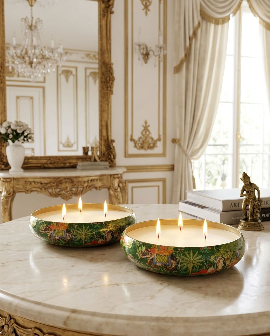 Emerald Glow - Luxe Soy Candle in Handcrafted Metal Urli Bowl