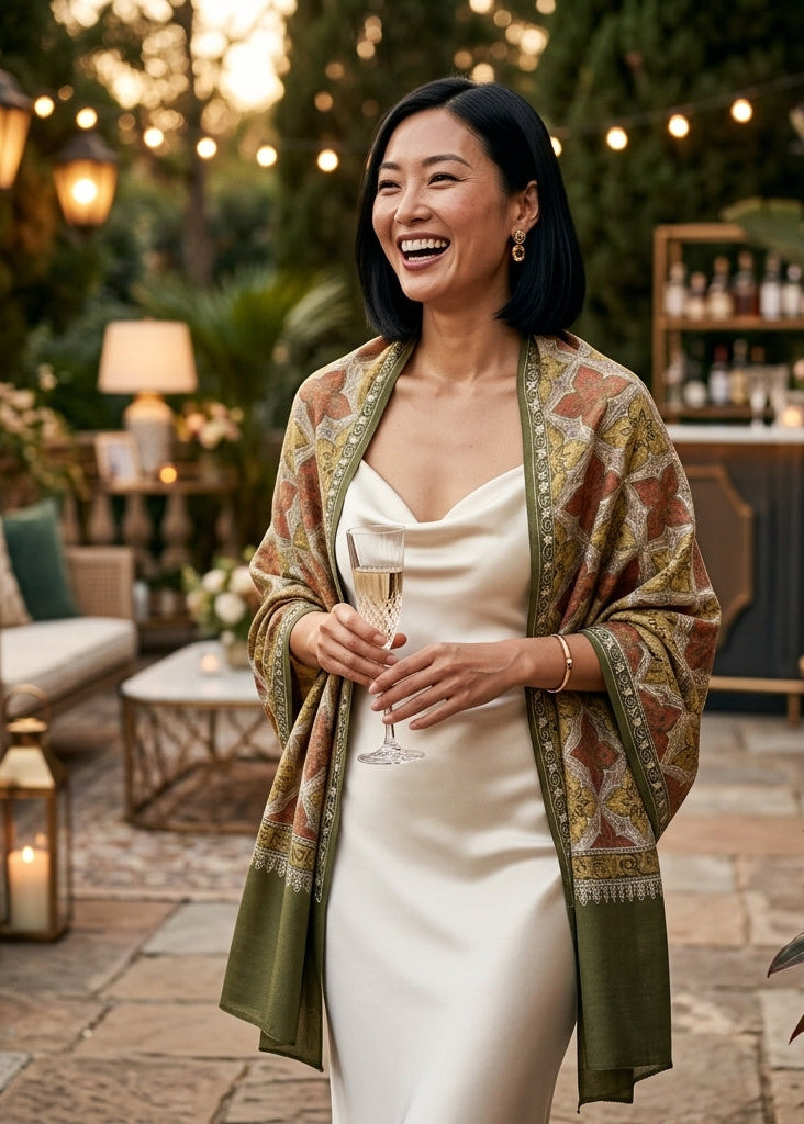 Heritage Nalki - Fine Cashmere Wool Shawl with Intricate Silk Embroidery