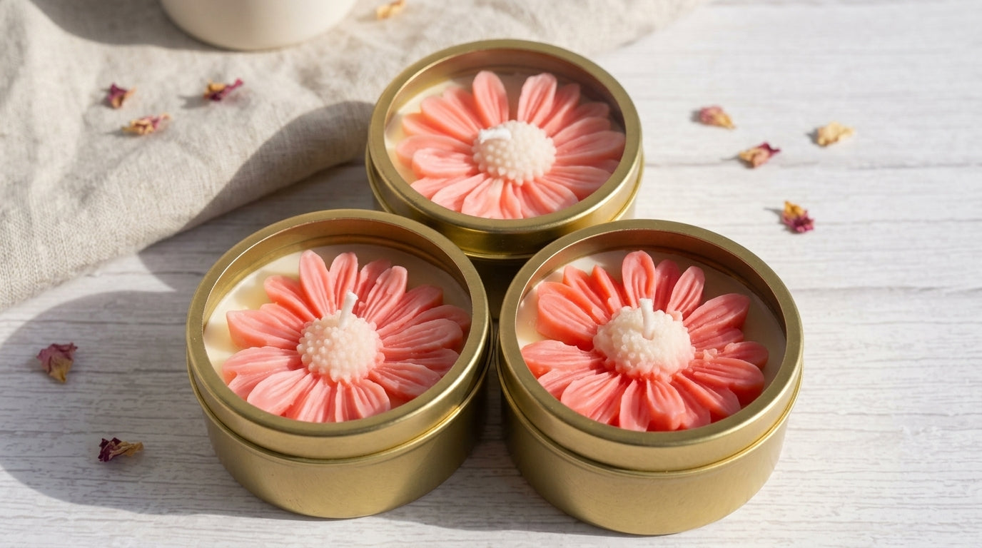 Daisy Blush - Scented Soy Tin Candle Gift Set of 2