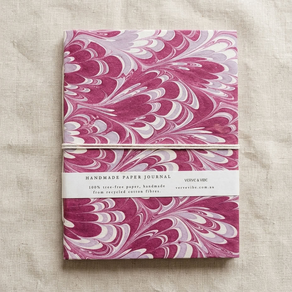Dreamy Rosalie - Marbled Cover, Handmade Journal & Notebook