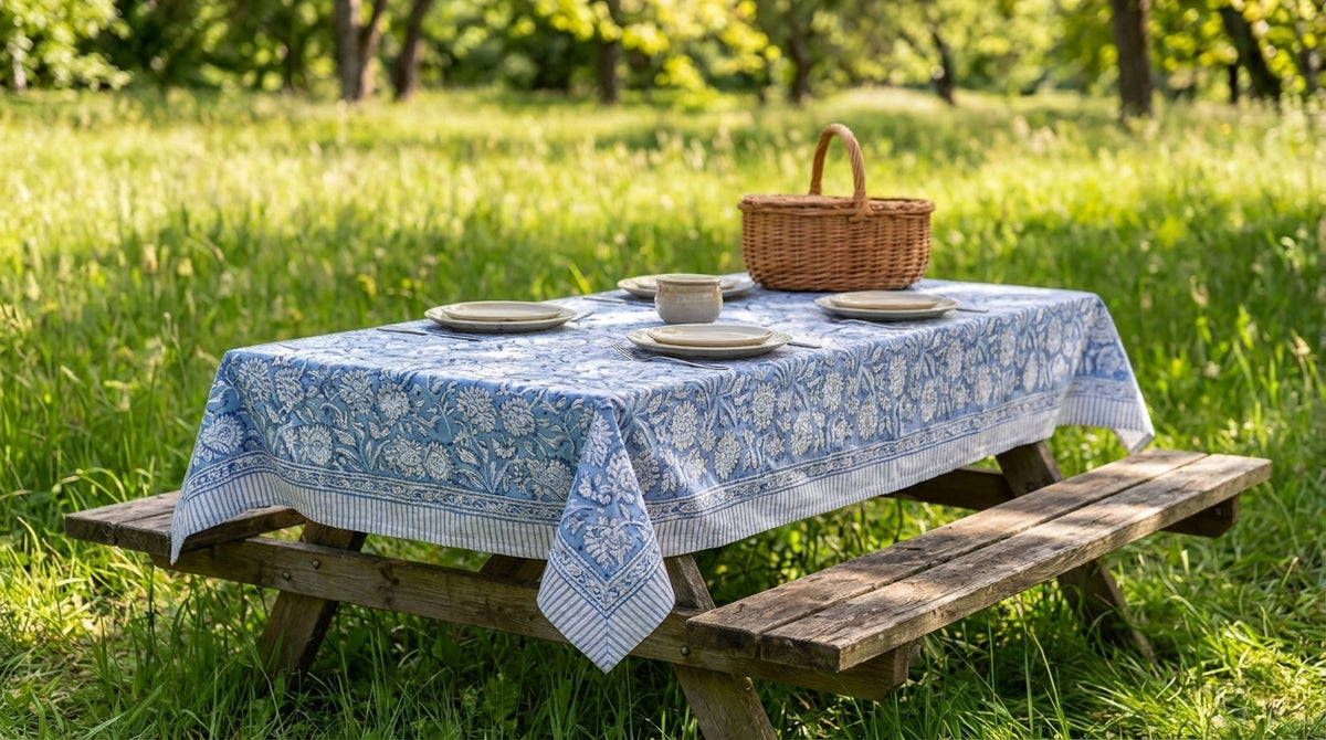 Table Tales - Hand Block Printed Cotton Table Cloth