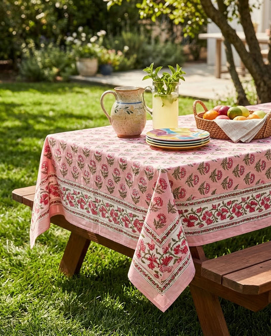 Table Tales - Hand Block Printed Cotton Table Cloth