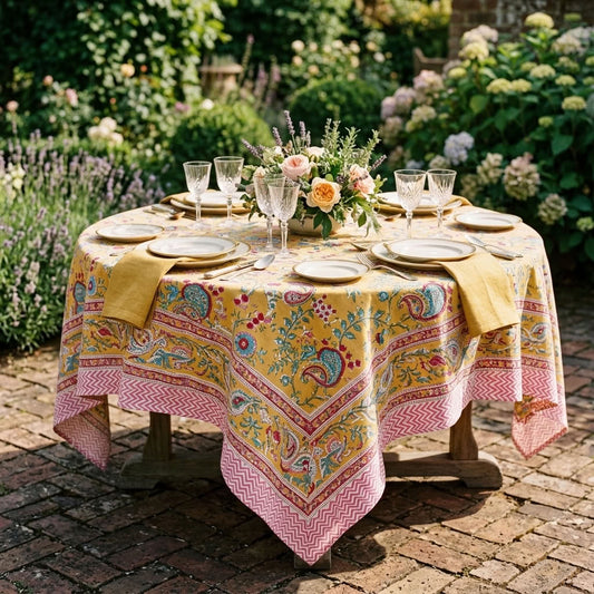 Table Tales - Hand Block Printed Cotton Table Cloth