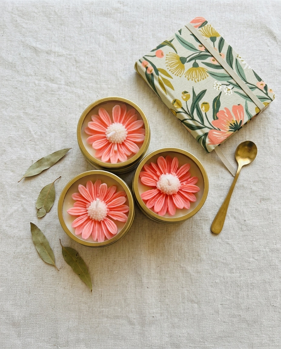 Daisy Blush - Scented Soy Tin Candle Gift Set of 2