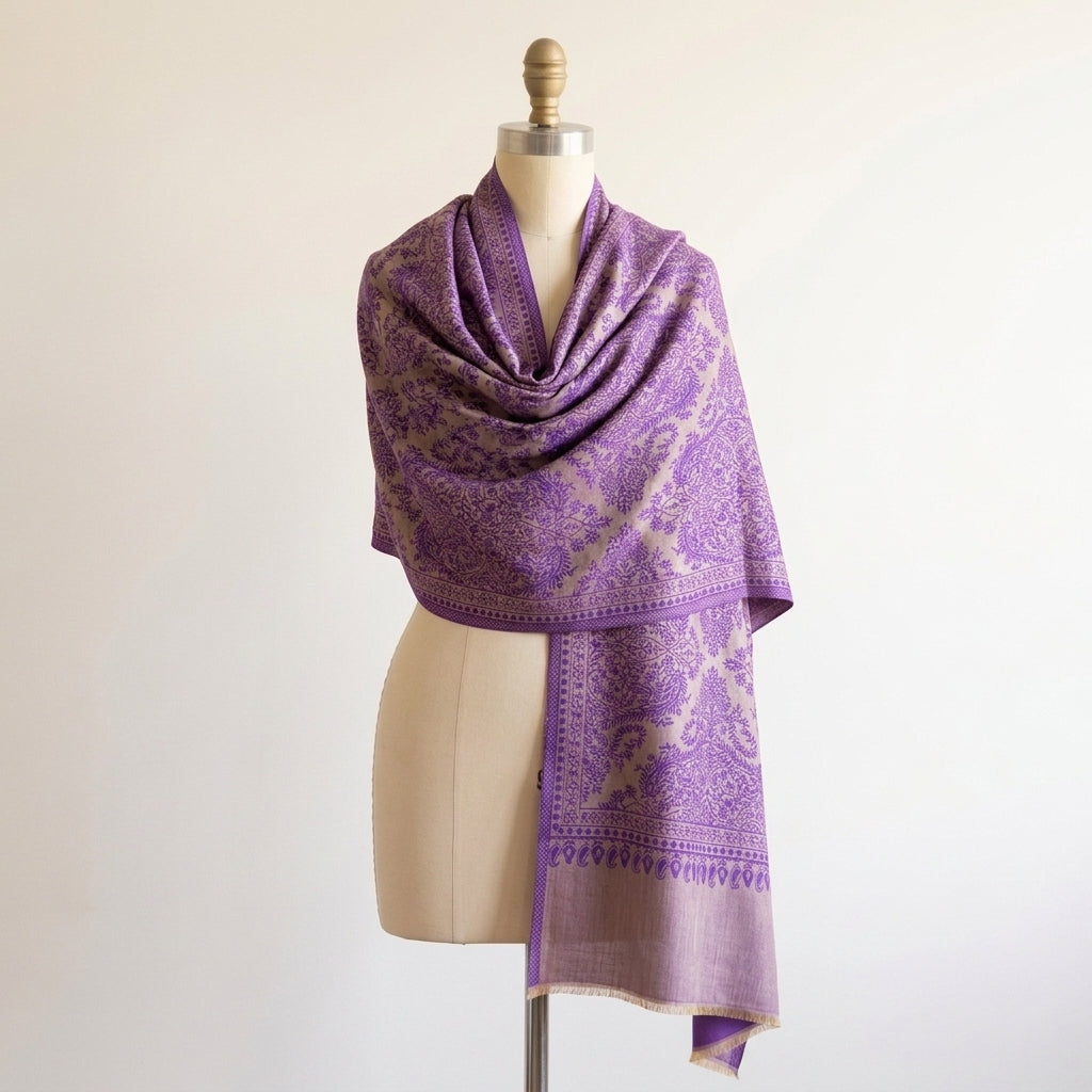 Elegant Naira - Reversible Shawl with Intricate Jacquard Kani Weave