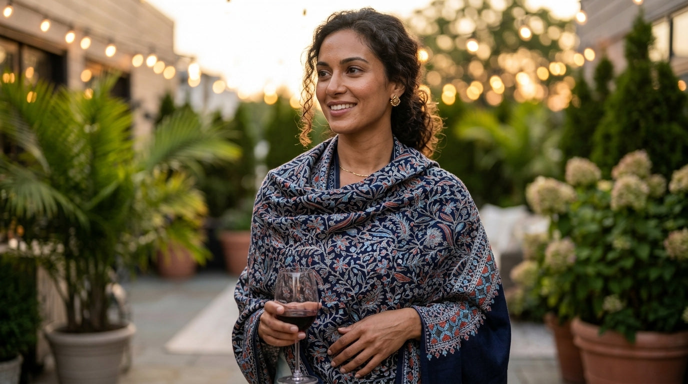 Heritage Nalki - Fine Cashmere Wool Shawl with Intricate Silk Embroidery