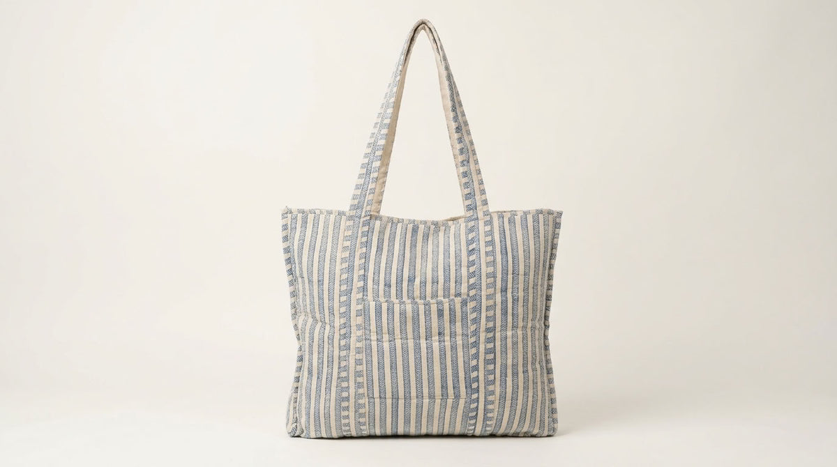 The Mélange - Hand-block Printed Quilted Cotton Tote