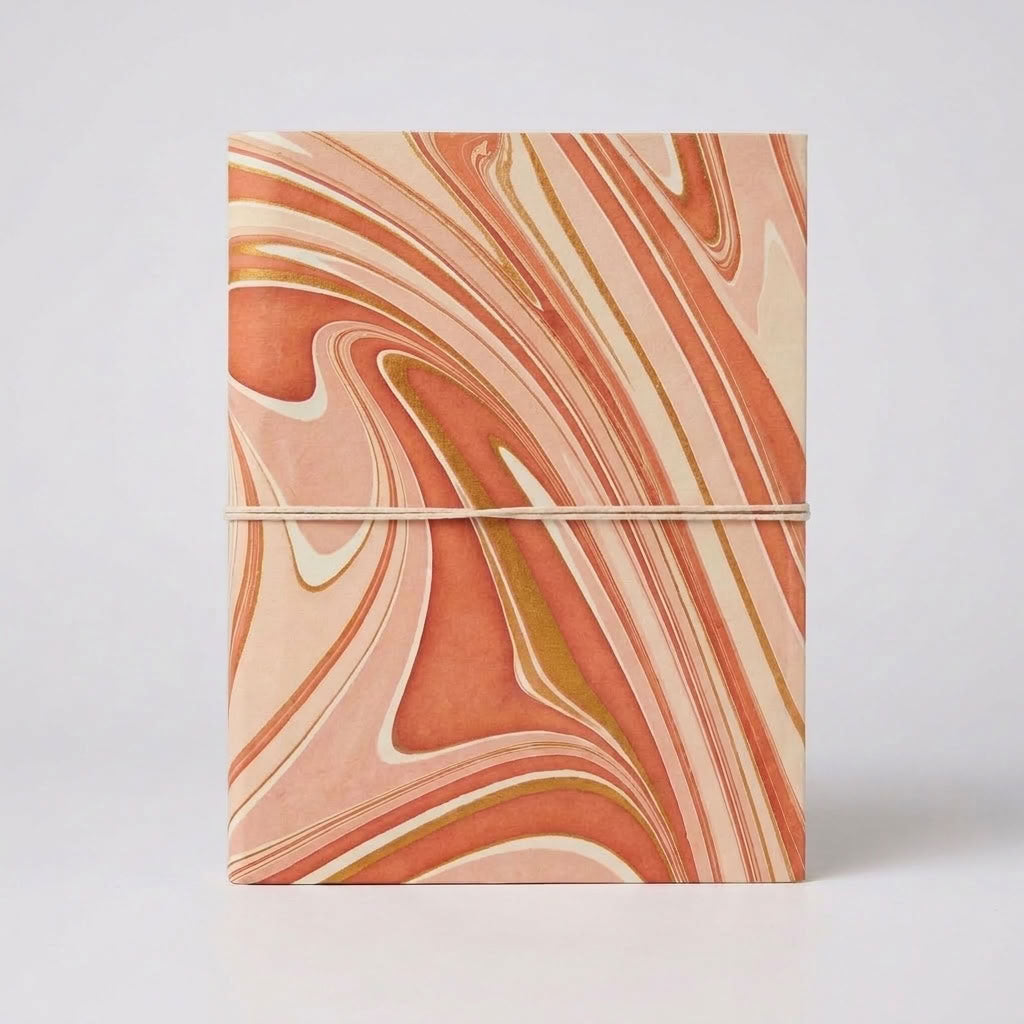 Amber Aura - Marbled Cover, Handmade Journal & Notebook