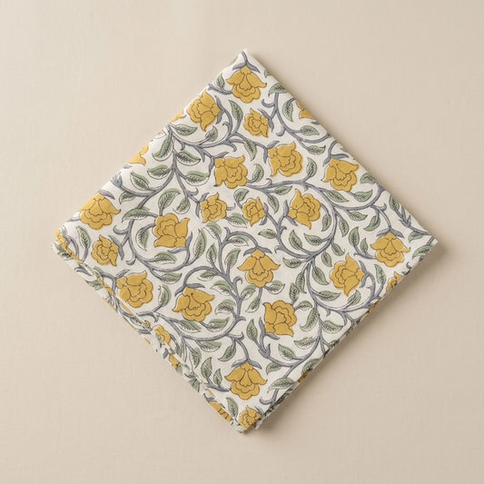 Sunny Parterre - Hand-block Printed, Soft Cotton Napkins