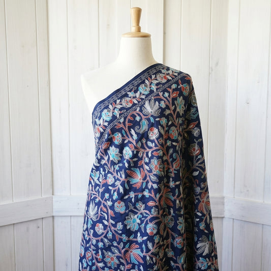 Heritage Nalki - Fine Cashmere Wool Shawl with Intricate Silk Embroidery