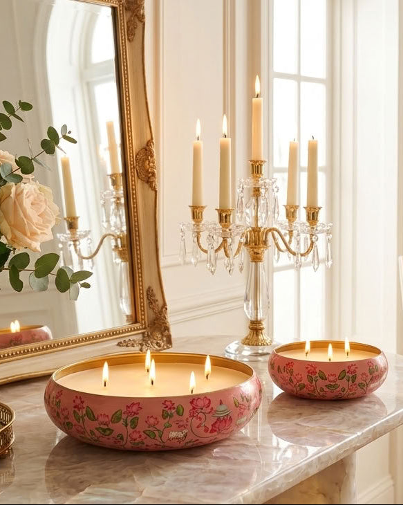 Lotus Lily - Luxe Soy Candle in Handcrafted Metal Urli Bowl