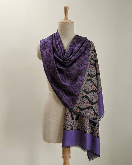 Poshkar Motif - Soft Shawl with Intricate Jacquard Weave