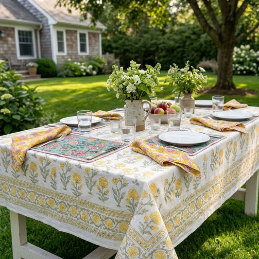 Table Tales - Hand Block Printed Cotton Table Cloth