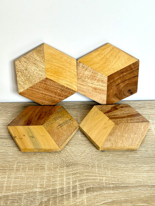 Chevron - Wooden Coasters, Set of 4 in Box