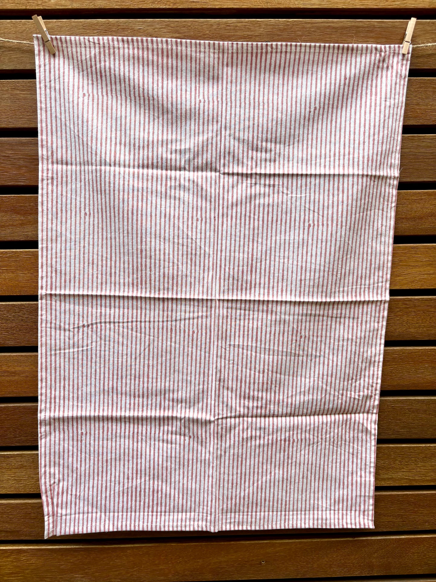Muted Mulberry - Hand-block Printed Cotton Tea Towels, Set of 2