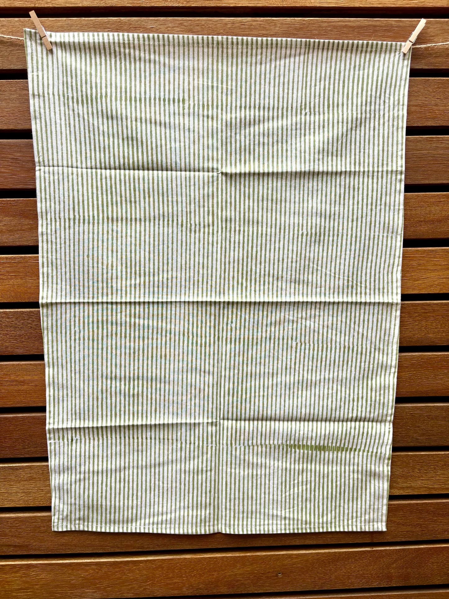 Lime Zest - Hand-block Printed Cotton Tea Towels, Set of 2