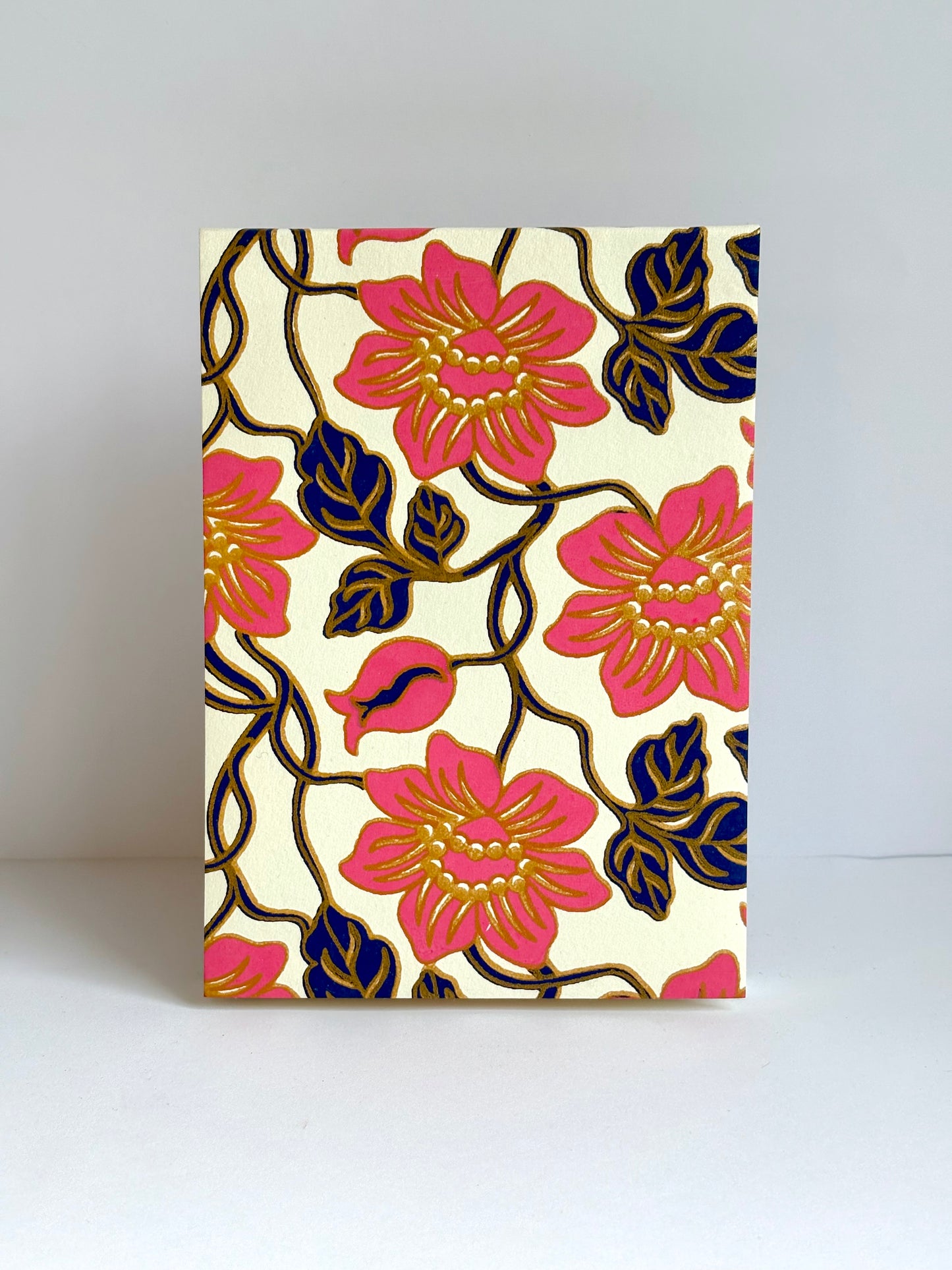 Gilded Flores - Stationery Gift Set, Notepad + Memo Block + Pen Holder with Pen, (Boxed)