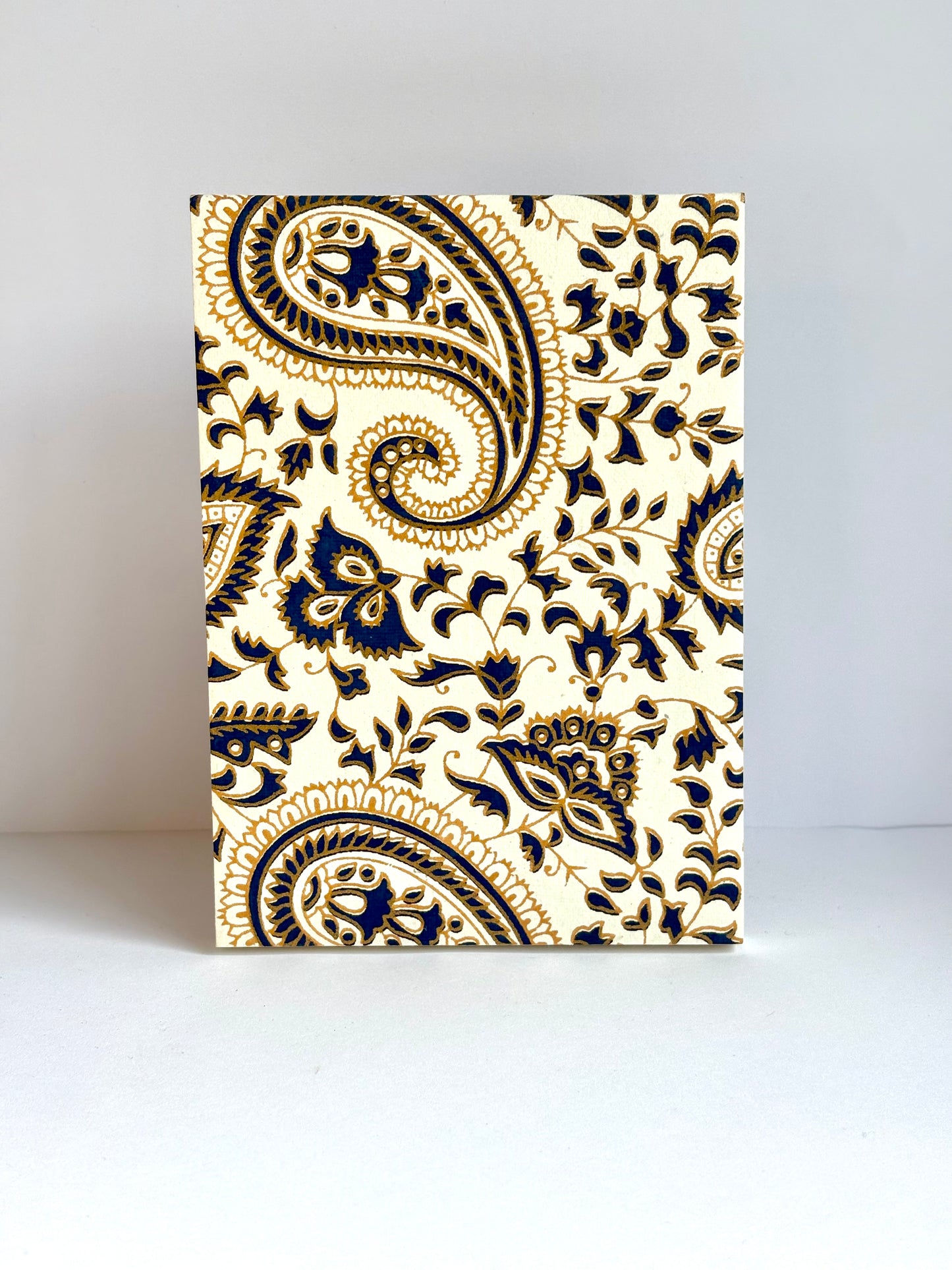 Gold Paisley - Stationery Gift Set, Notepad + Memo Block + Pen Holder with Pen, (Boxed)